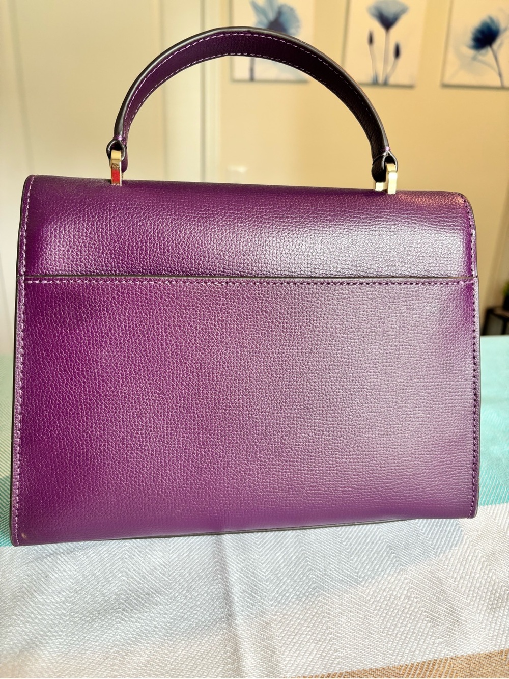Kate Spade Darcy Top Handle Satchel Ripe Plum Leather Crossbody - Picture 5 of 10